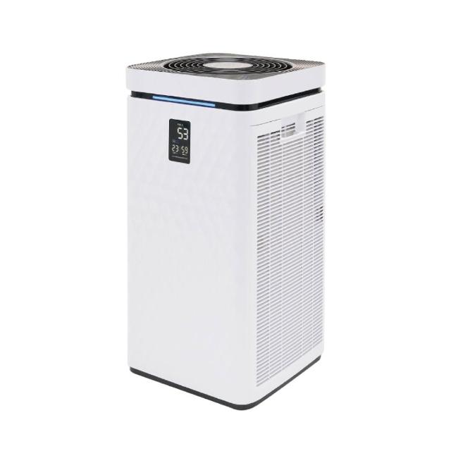 中宇環保 CEYS0600A 空氣清淨機，搭載活性碳+HEPA H12複合式濾網，有效過濾PM2.5、異味與細菌，適用最大22坪空間。臺灣製造，機身尺寸W356xD360xH720mm，重量14.6kg，睡眠模式僅38dB低噪音，最大風速68dB。電源110V/60Hz，消耗電功率50W，能源效率第一級，保固1年，BSMI許可R74842。白色系設計，配件含說明書，適閤家庭辦公室使用，提升空氣品質。