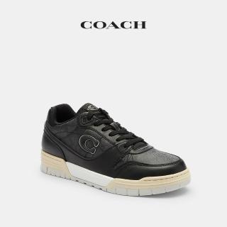 【COACH】蔻馳官方直營 SOHO男士混合經典Logo運動鞋 休閒鞋 布鞋-炭黑色/黑色(CCN56)