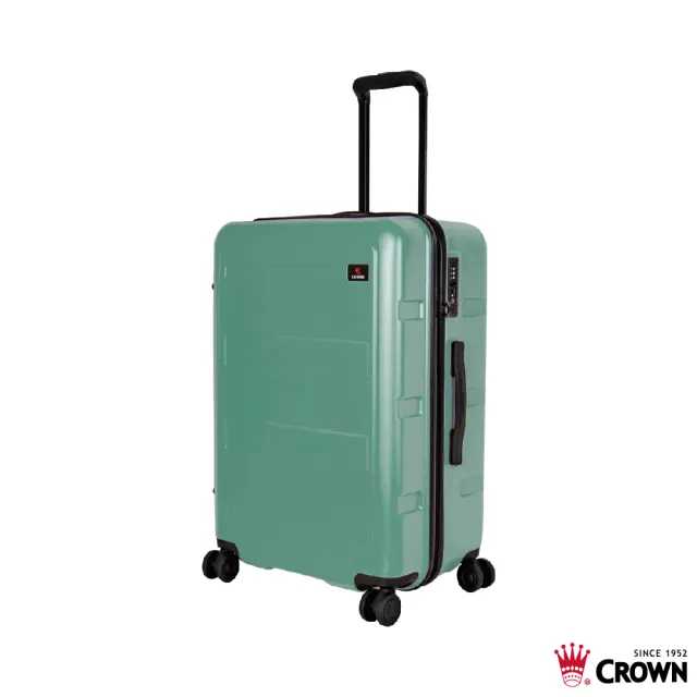 【CROWN 皇冠】26吋 拉鍊拉桿箱 行李箱 旅行箱(霧面/超輕量)