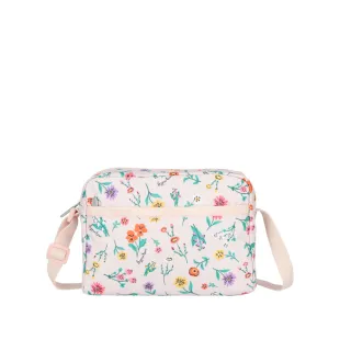 【Lesportsac】輕量材質 拉鍊斜背包(2434 輕舞野花)