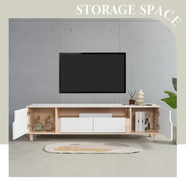 【時尚屋】[CT23]里斯本U型6.5尺電視櫃-兩色可選 (台灣製/免組裝/電視櫃)