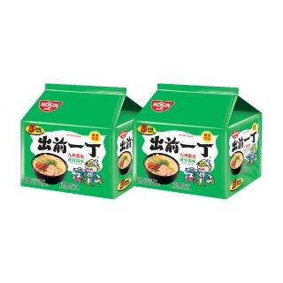 【NISSIN 日清】出前一丁九州濃湯豬骨湯味速食麵100gx5包入/袋x2袋 (泡麵 袋麵)