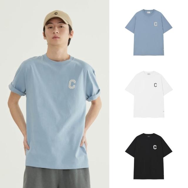 【COVERNAT】官方旗艦館 C Logo涼感棉短袖T恤(UNI短袖上衣 白/黑/天藍色)