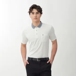 【pierre cardin 皮爾卡登】網路獨家 男款 休閒服飾吸濕排汗短袖POLO衫-白色(7267270-90)