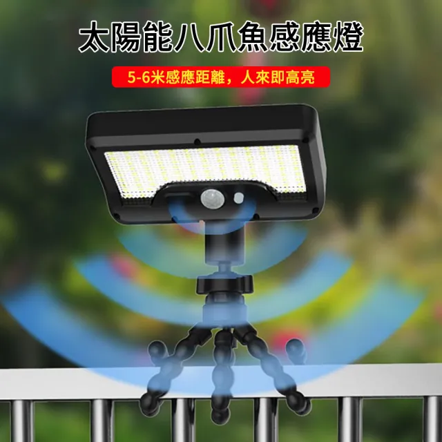 【LUYOO】八爪魚太陽能壁燈 戶外防水感應燈(免接線/家用庭院燈/路燈/花園車庫照明 1入)