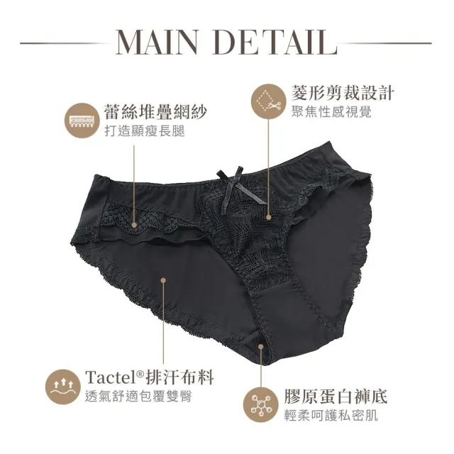 【myBRA】無與倫比 | 性感蕾絲包臀低腰內褲（共三色）