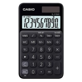 【CASIO 卡西歐】10位元色彩繽紛MINI款糖果計算機-榴礦黑(SL-310YC-BK)