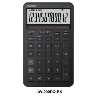 【CASIO 卡西歐】12位元閃耀時尚桌上型曜石計算機-夜空黑(JW-200DQ-BK)