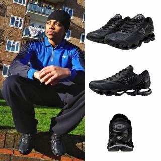【MIZUNO 美津濃】MIZUNO WAVE PROPHECY LS BLACK 深海午夜藍 機能 緩震 休閒 運動鞋 D1GA333707