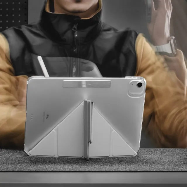 【MAGEASY】iPad Pro/Air 13吋 FACET 全方位支架透明背蓋保護套(支援最新2026 iPad Air 13吋 (M4))
