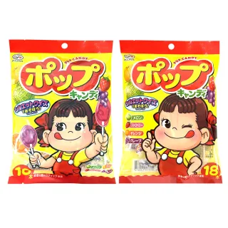 【不二家】POP棒棒糖18入-兩種包裝隨機出貨(115.2g) 兩入組