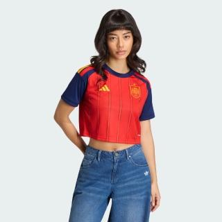 【adidas 愛迪達】世界盃 西班牙 主場短版短袖球衣 吸濕排汗 女 KE8079