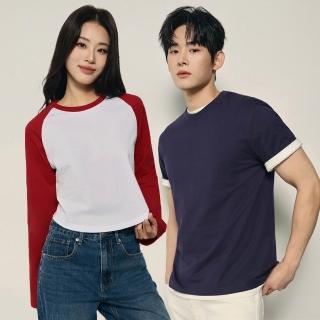 【GIORDANO 佐丹奴】男女裝 韓系選品/長袖T恤/短袖T恤/POLO/條紋T恤(多色任選)