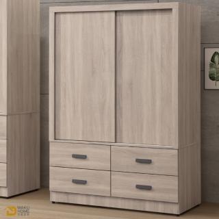 【WAKUHOME 瓦酷傢俱】Hedy灰橡木風4X6尺滑門衣櫃A006-H546