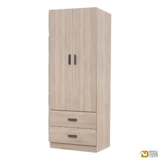 【WAKUHOME 瓦酷傢俱】Hedy灰橡木風二抽衣櫃A006-H502