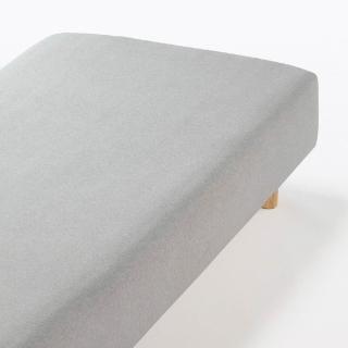 【MUJI 無印良品】棉天竺床包/D(混灰/混米)