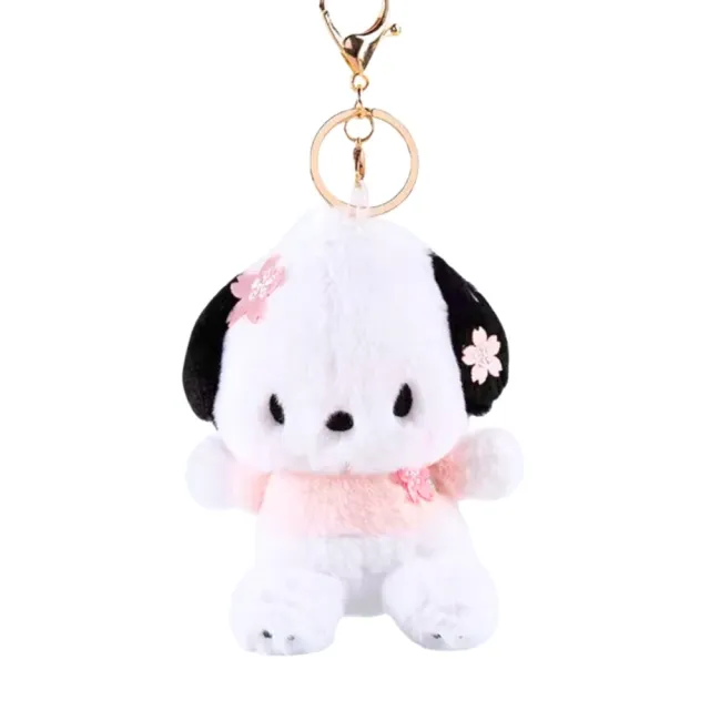 【SANRIO 三麗鷗】春櫻花大耳狗酷洛米美樂帕恰玩偶娃娃吊飾鑰匙圈毛絨包包吊飾(生日禮物兒 