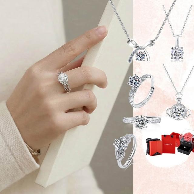 【CF Diamond】母親節限定｜2026新品莫桑鑽系列 (媽媽禮物 1克拉 項鍊 戒指 耳環 手鍊)