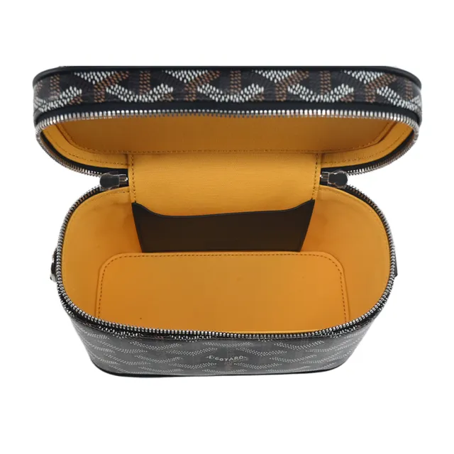 【GOYARD 高雅德】MUSE 塗料帆布斜背化妝包-迷你/黑