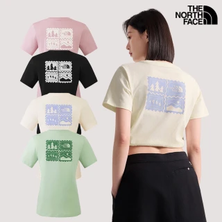 【The North Face】女款純棉郵票印花短袖T恤 (多色可選)