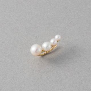 【ete】〔Pearl〕K18YG 輕盈律動珍珠單耳環(L R)