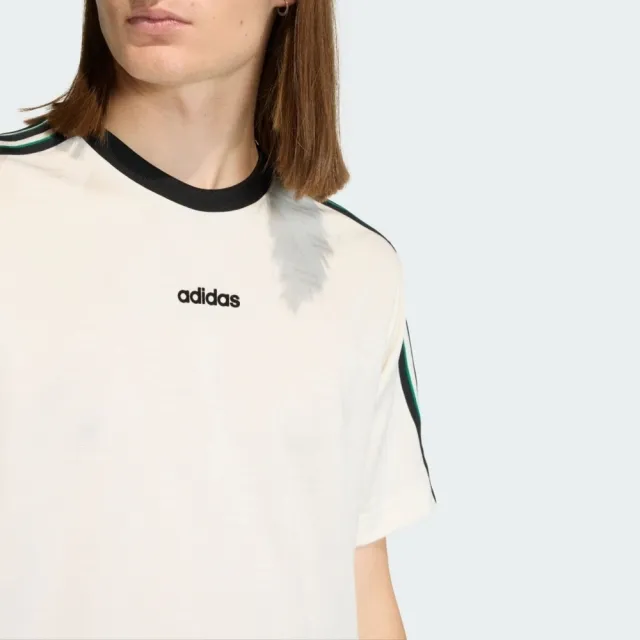 【adidas 愛迪達】Jacquard Jsy 男 T恤 運動上衣 休閒短袖 白 亞版(KE2139)