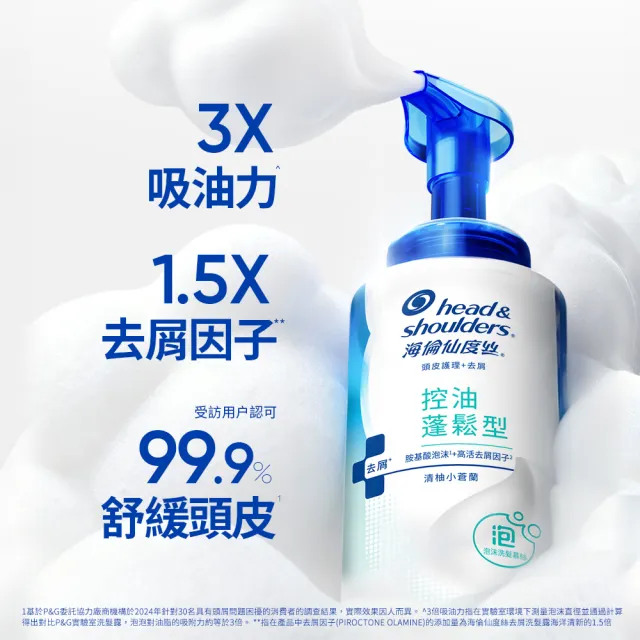 【head＆shoulders 海倫仙度絲】泡沫洗髮慕絲 360g (淨爽止癢型/控油蓬鬆型 任選)