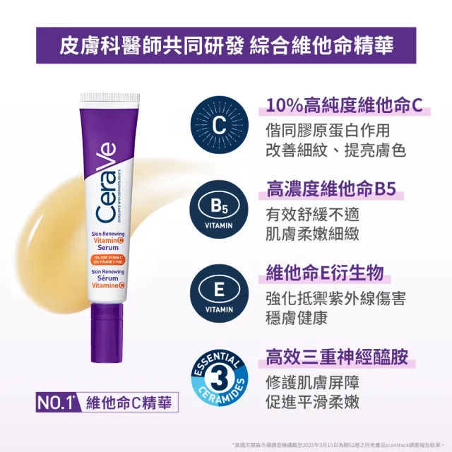 【CeraVe 適樂膚】全新上市雙入組★極抗痕C10煥亮修護精華 30ml(煥亮修護)