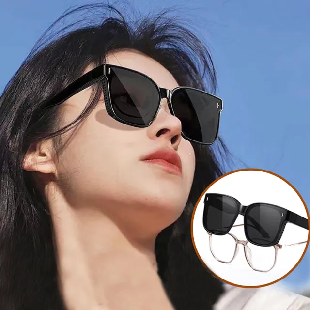 【Seoul Show 首爾秀】2入 全折疊式太陽眼鏡抗UV400外掛套鏡墨鏡(男女款)