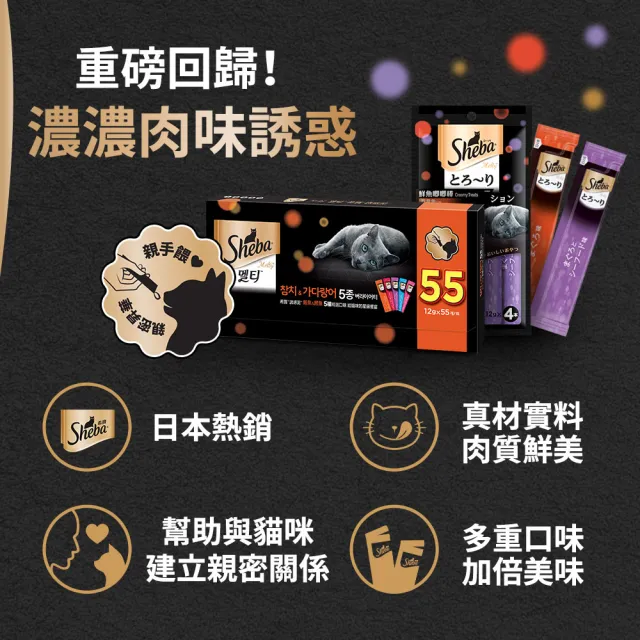 【Sheba】誘惑泥 貓肉泥 海鮮綜合口味 12g*55入 線上獨家組(寵物/貓零食/貓食/肉泥/貓肉泥)
