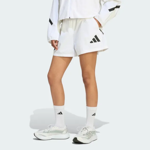 【adidas 愛迪達】短褲 女 運動褲 W Z.N.E. WV SH 白 KG8538