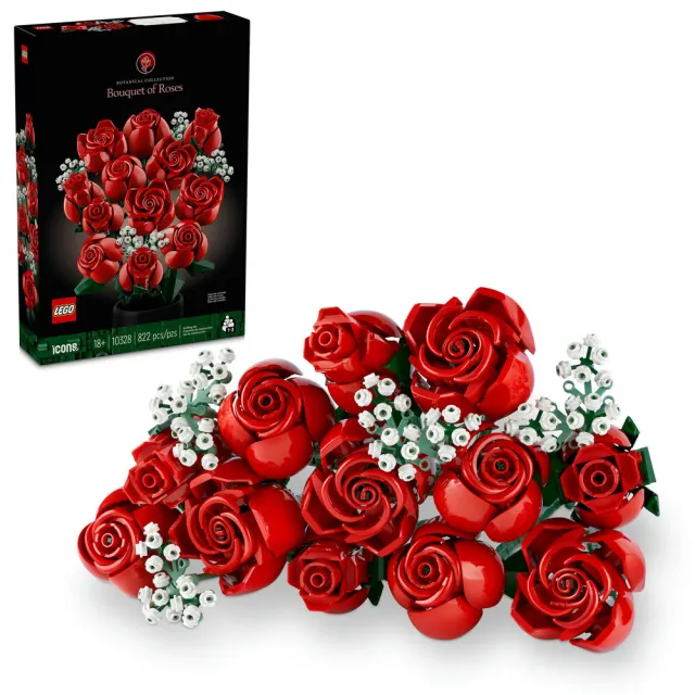 【LEGO 樂高】Botanicals 10328 玫瑰花束3入組