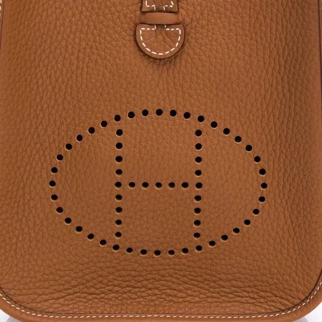 【Hermes 愛馬仕】Evelyne 16 Amazone(金棕/銀扣/Cavale 帆布肩帶)