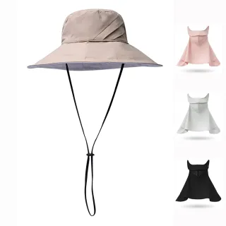 【蒂巴蕾】夏日必備-防曬帽+防曬面罩 立體面罩 立體口罩 護脖 護頸