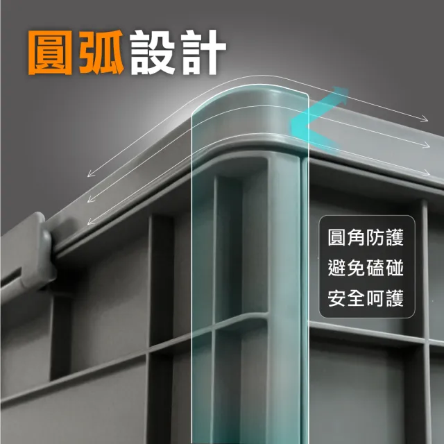 【ONE HOUSE】23L 47寬藤原工業風折疊收納箱-矮款4入(整理箱 收納盒 收納櫃 折疊箱)