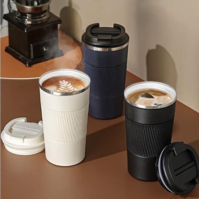 【日本FOREVER】不鏽鋼陶瓷塗層易潔咖啡杯/保溫杯510ml-3色(買一送一)