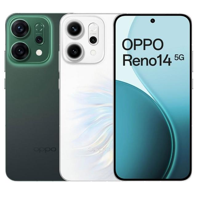 OPPO Reno 14 OPPO Reno 14 是一款具備5G功能的智慧型手機,搭載MediaTek Dimensity 8350八核心處理器,擁有6.59吋螢幕與1256 x 2760 Pixels解析度。主鏡頭5000萬畫素,前鏡頭5000萬畫素,支援防潑水與防塵功能。內建12GB RAM與512GB ROM,無記憶卡插槽。搭載ColorOS 15.0作業系統,電池容量達6000mAh,支援藍芽功能。