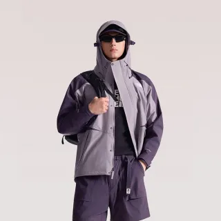 【The North Face】北面男款灰色DRYVENT防水可拆式連帽衝鋒衣｜8F19JZU 外套