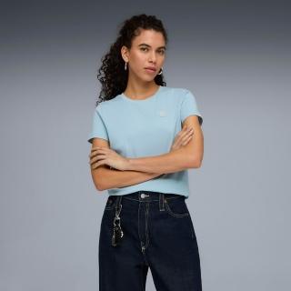 【PUMA】短袖上衣 女 歐規 ESS ELEVATED 藍 69185547