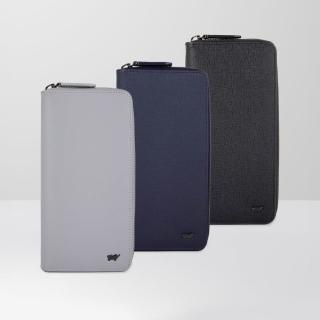 【BRAUN BUFFEL 德國小金牛】維克多-E 8卡拉鍊長夾-多色任選(BF570-601-BK/CGY/DB) 錢包送禮推薦