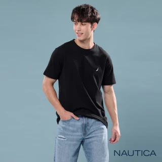 【NAUTICA】官方旗艦 男裝 吸濕排汗休閒短袖T恤(黑色)
