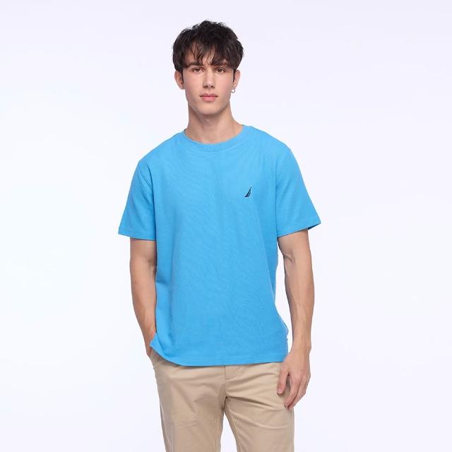 【NAUTICA】官方旗艦 男裝 吸濕排汗休閒短袖T恤(藍色)