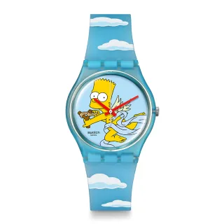 【SWATCH】ANGEL BART 情人節特別款/辛普森家庭/男錶/女錶/瑞士製造 SO28Z115(34mm)