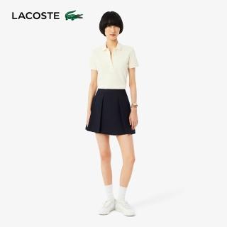 【LACOSTE】女裝-優雅流動感百褶短裙(海軍藍)