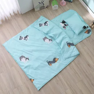 【ISHUR 伊舒爾】贈純棉兒童枕1入 台灣製造 萊賽爾兒童睡墊三件組 多款任選(睡墊+涼被+童枕 兒童睡袋)