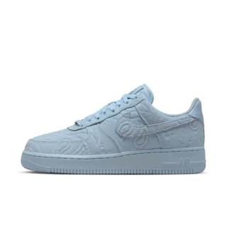 【NIKE 耐吉】W Air Force 1 07 PRM+ 女 運動休閒鞋 復古鞋 壓紋 氫藍(IO1259-400)