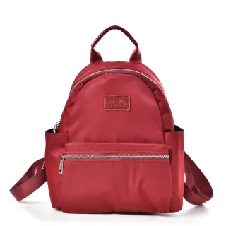 【BOZO 伯樂】進口後背包獨家韓國Bess絲感防水羽量布配真皮B0148(真皮包包 手工酒紅)