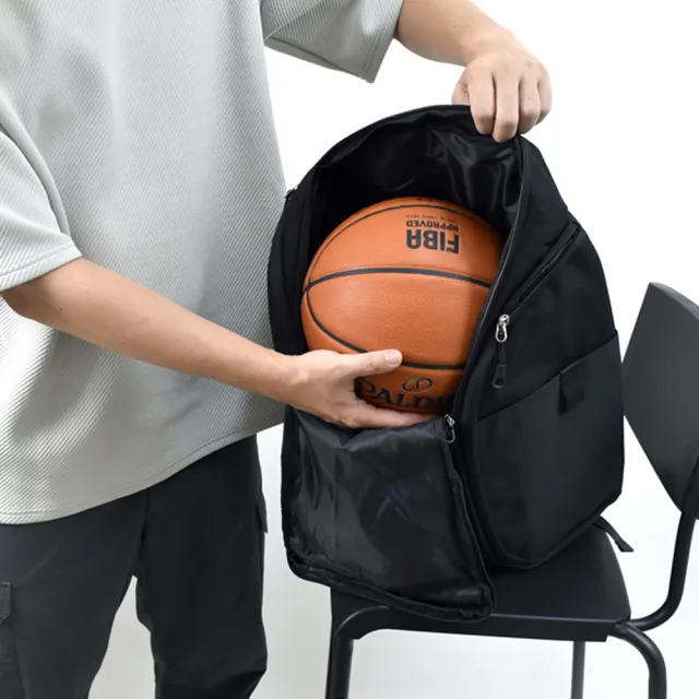 【men life】雙11 籃球包 素面黑色籃球運動背包