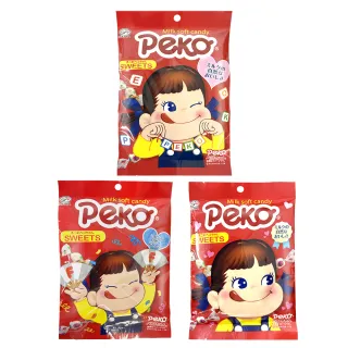 【不二家】Peko牛奶糖-袋裝 三種包裝隨機出貨(72g)兩入組