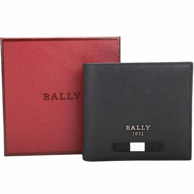 【BALLY】BRASAI.MY 矽膠條紋飾塗層再生牛皮八卡對折短夾-黑x黑白(錢包 皮夾)